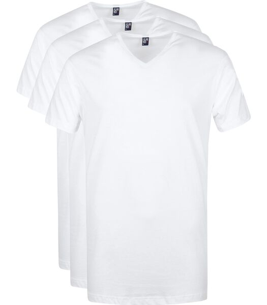 Alan Red T-Shirt Vermont Col-V Blanc Lot de 3