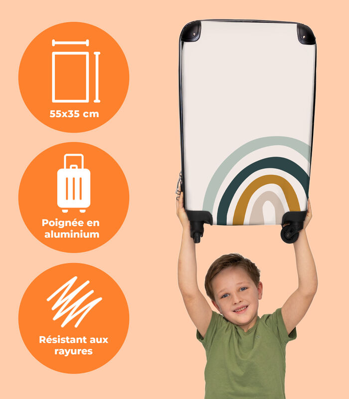 Handbagage Koffer met 4 wielen en TSA slot (Regenboog - Design - Pastel - Kinderen - Abstract) image number 2
