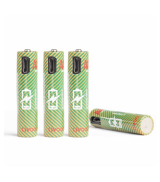 Set van 4 oplaadbare AAA-batterijen