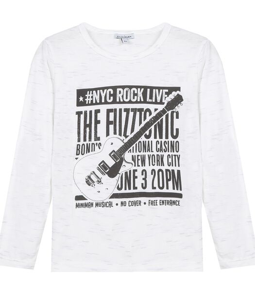 T-shirt met lange mouwen en rockmotief