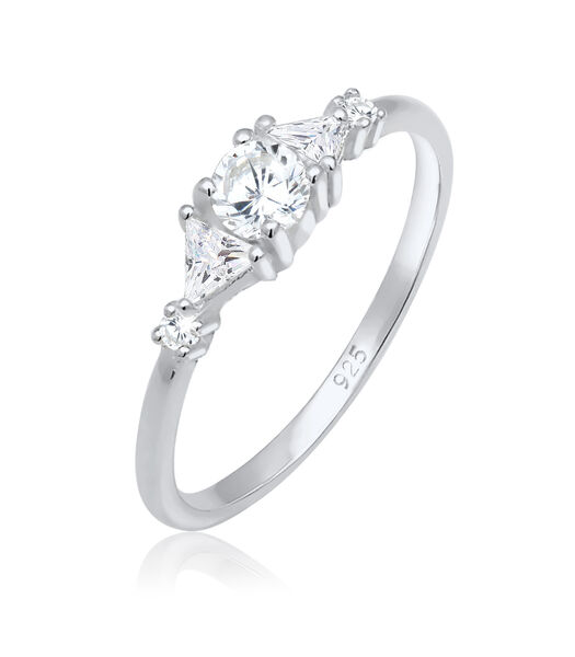 Ring Elli Premium Ring Dames Filigraan Geo Fonkelend Met Zirkonia Kristallen In 925 Sterling Zilver Verguld