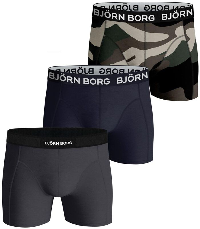 Bjorn Borg Boxers Lot de 3 Gris Bleu Foncé image number 0