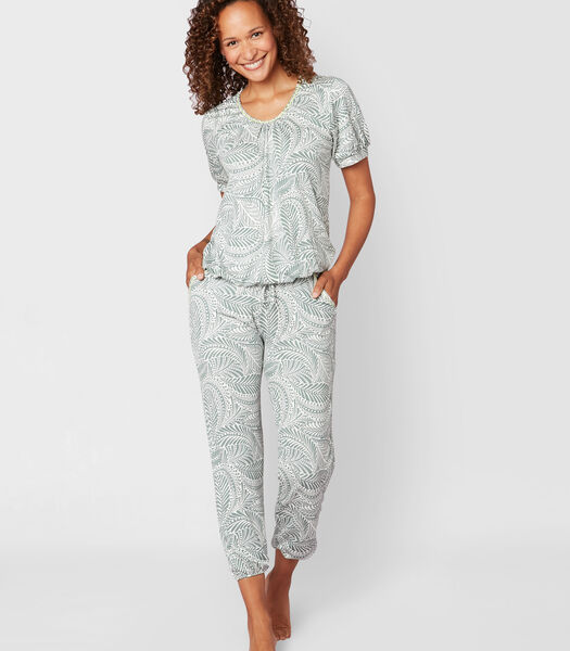 Pyjama 7/8° en viscose élasthanne imprimé COACHELLA 502 bambou