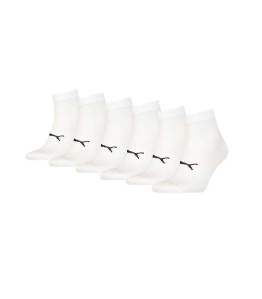Chaussettes basses unisexes légères (lot de 6 paires) Blanc