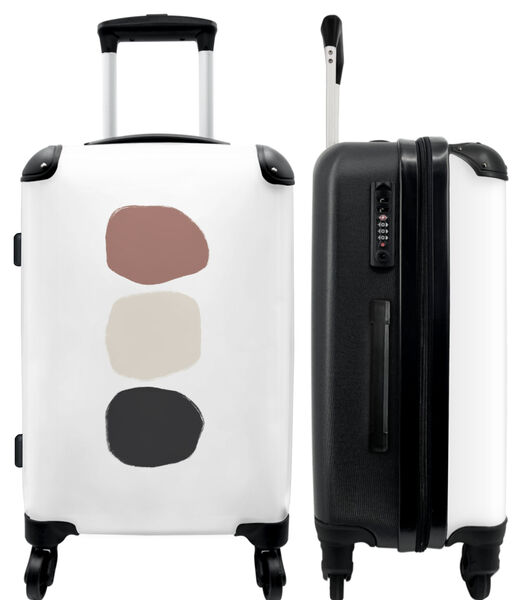Ruimbagage koffer met 4 wielen en TSA slot (Beige - Roze - Zwart - Abstract)