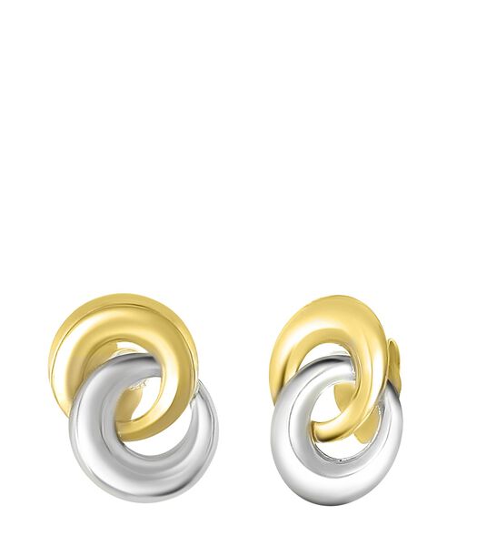 Boucles d'oreilles bicolores en or 14 carats
