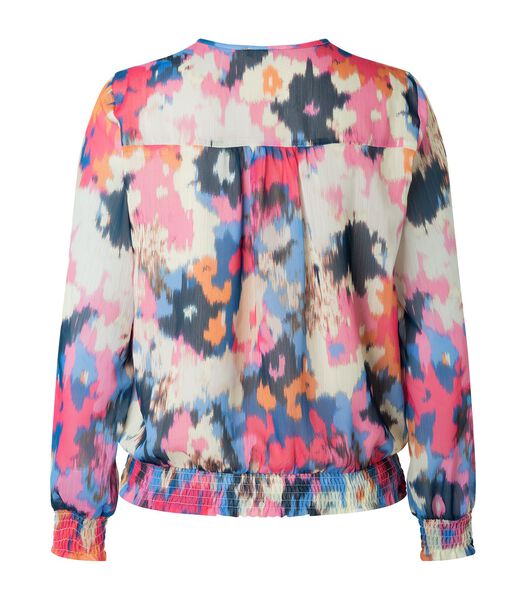 Chiffon blouse kleurrijke, abstracte all-over print