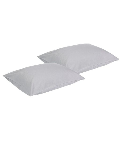 Taie d'oreiller pour oreiller à eau gris flanelle set de 2