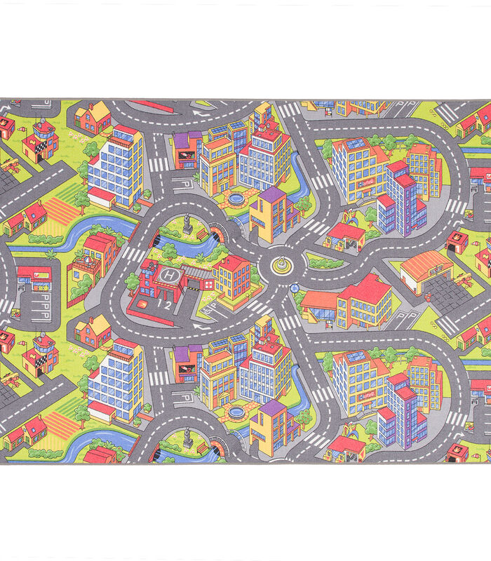 Tapis de rue pour enfants Little Town 3D - Gris image number 0