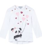 T-shirt met lange mouwen en panda motief image number 0