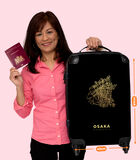 Bagage à main Valise avec 4 roues et serrure TSA (Plan de ville - Osaka - Cartes - Or) image number 1