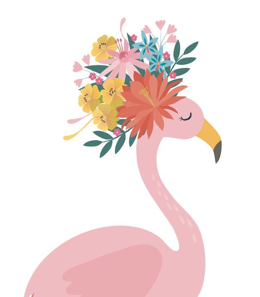 Affiche seule flamant rose Rio, Lilipinso