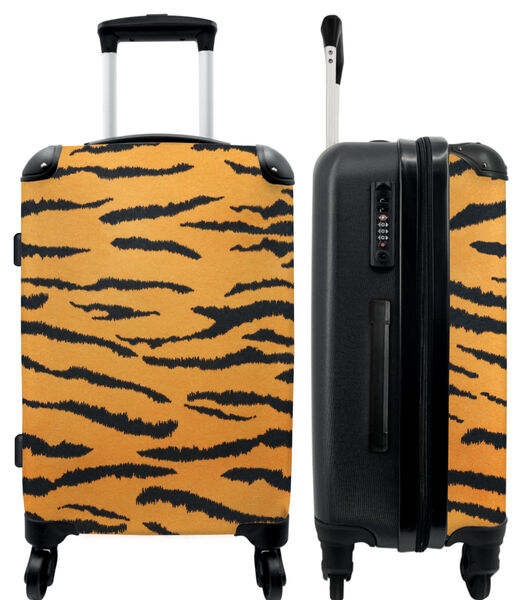 Handbagage Koffer met 4 wielen en TSA slot (Tijgerprint - Dieren - Oranje - Zwart - Tijger)