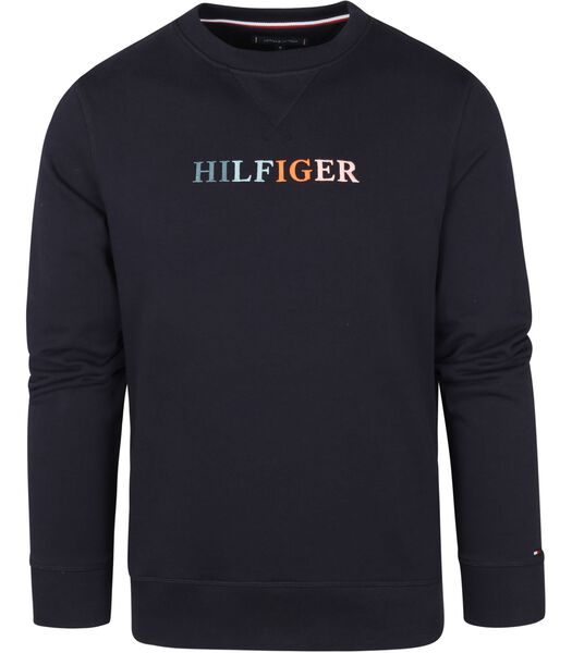 Tommy Hilfiger Sweater Contrast Logo Donkerblauw