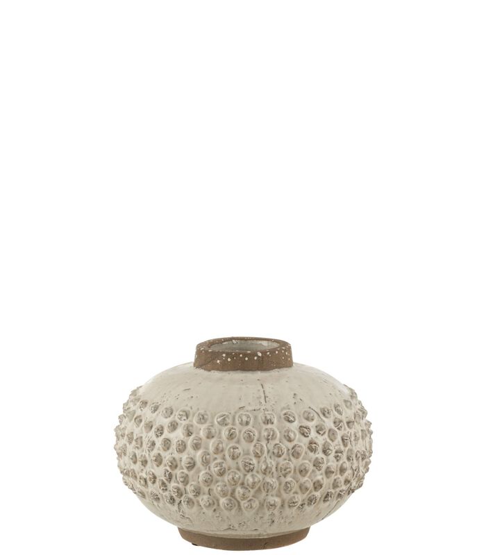 Vase Bord Pointu Ceramique Blanc/Gris Large image number 0