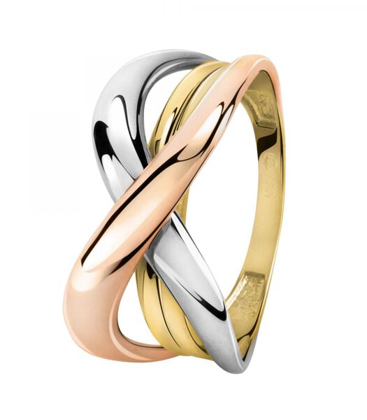 B-CLASSIC 750 driekleurige gouden ring