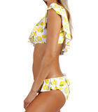Tweedelig asymmetrisch bikinisetje met ruches Lemons image number 2