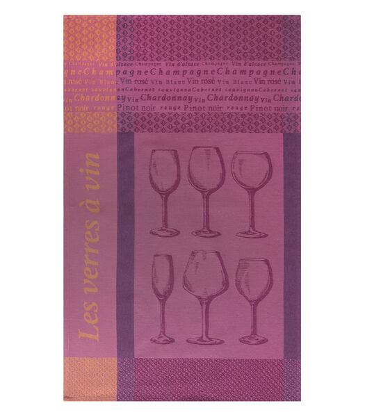 Verres à vin - Theedoek van katoenen jacquard 50x75cm