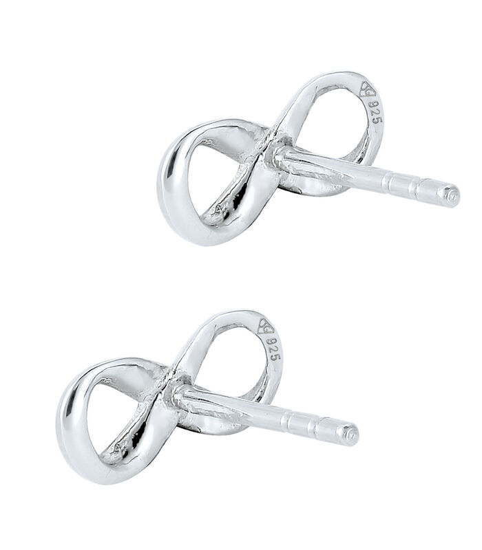 Sieraden Set Dames Infinity Symbol Stud Earrings Band Set Verstelbaar In 925 Sterling Zilver image number 3