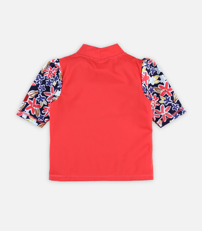 Roze uv-shirt met bloemetjes image number 2