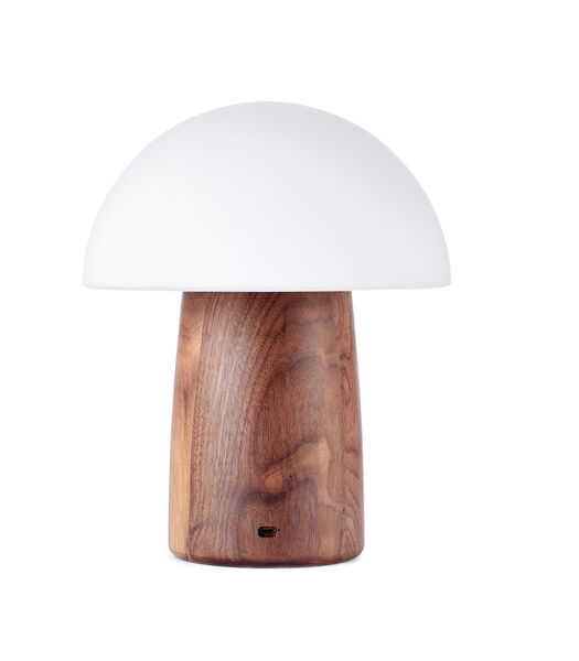 Alice Mushroom Lampe De Table - Bois De Noyer