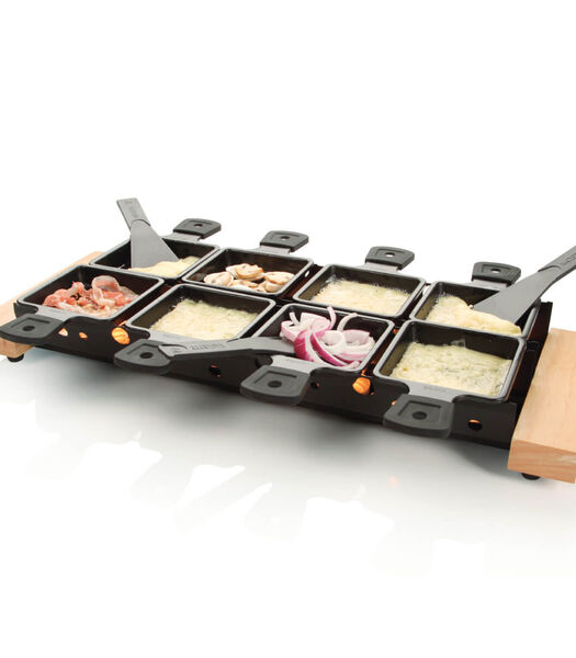 Partyclette® XL - Raclette Grill Set - Zwart - 48x18 cm