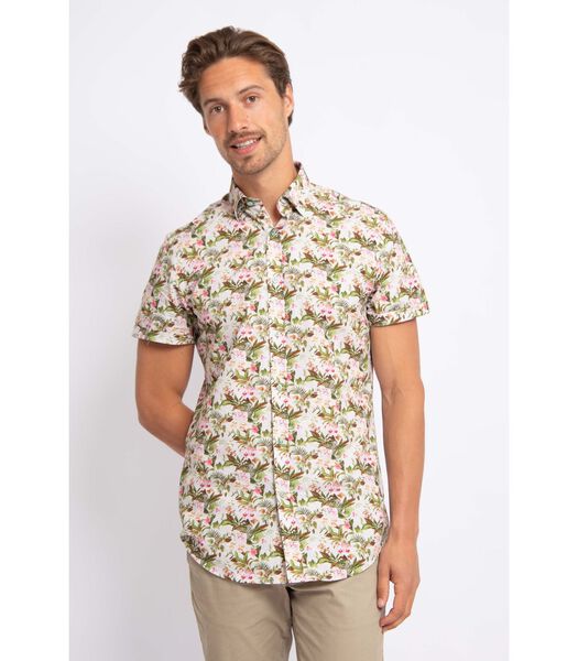 Short Sleeve Overhemd Print Jungle Groen