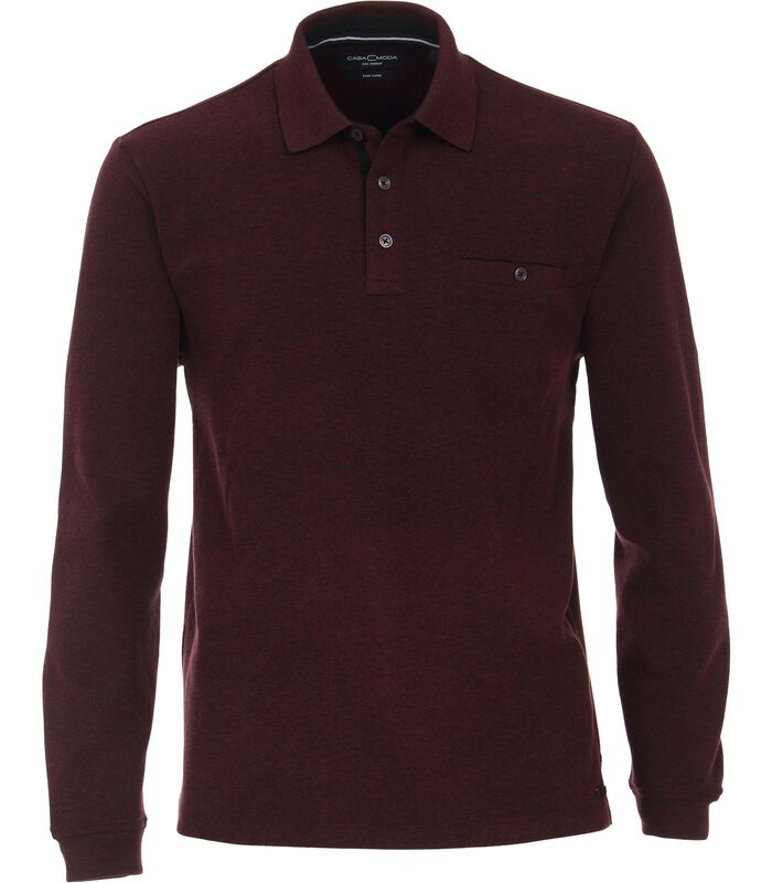 Polo LS Bordeaux Rood image number 0