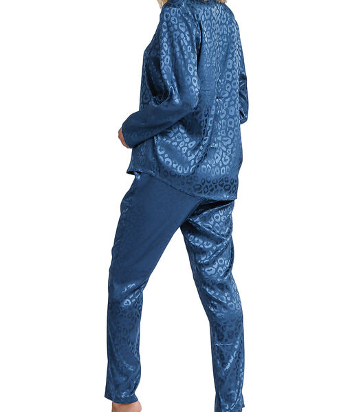 Pyjama indoor kleding broek shirt Satin Leopard