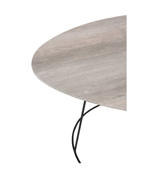 Pure Scandinavian - Table basse - moyenne - ovale déformé - MDF - naturel - châssis métal noir