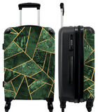 Handbagage Koffer met 4 wielen en TSA slot (Patronen - Abstract - Goud - Groen) image number 0