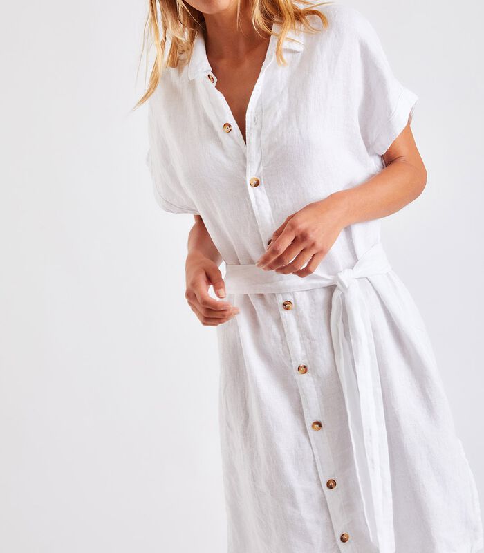 Robe chemise ceinturée blanche Paulina Hawston image number 4