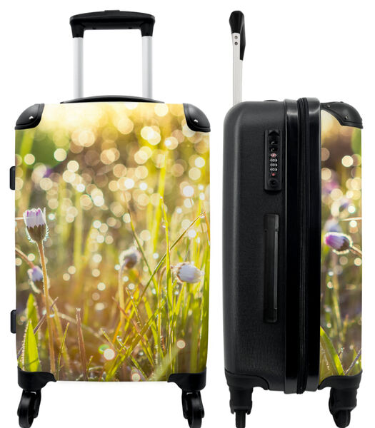 Handbagage Koffer met 4 wielen en TSA slot (Bloemen - Lente - Planten - Licht)