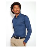 Desoto Overhemd Strijkvrij Modern Kent Indigo Blauw image number 1