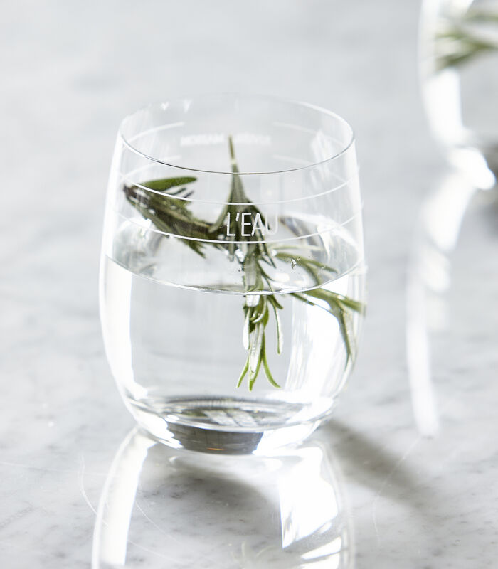 RM L'eau - Verre à eau Transparent verre à boire rond avec texte image number 1