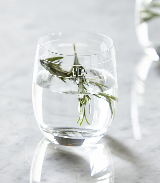 RM L'eau Waterglas Transparant - drinkglas rond met tekst