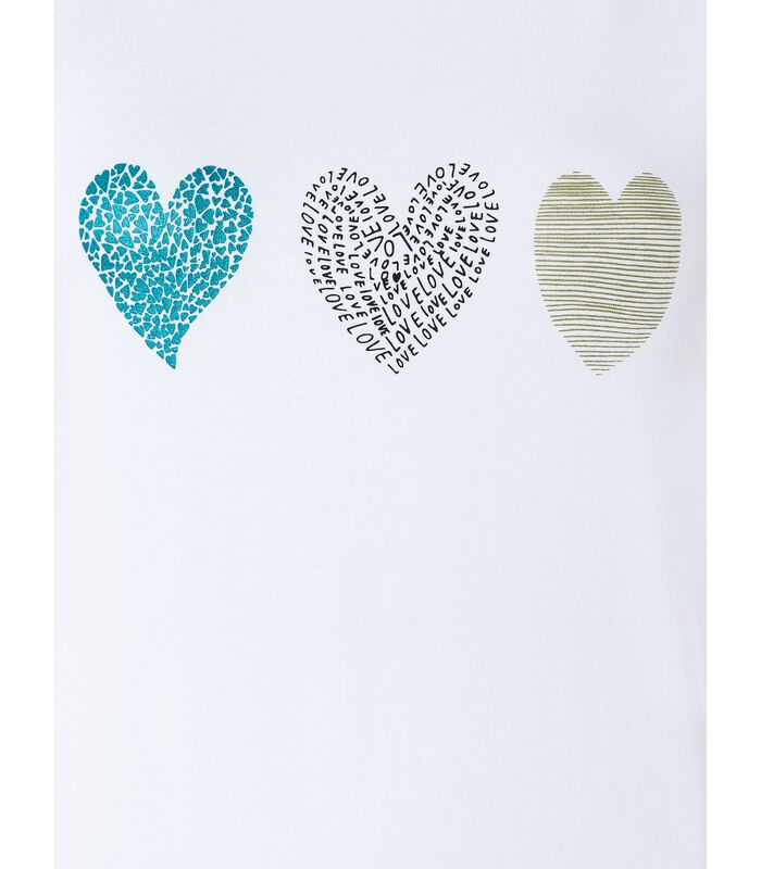 T-shirt aantrekkelijke hartenprint image number 4