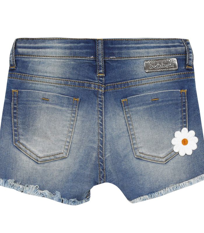 Denim shorts met bloemen image number 1