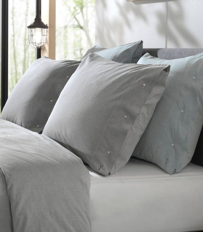 Housse de couette Chambray Dark Grey Coton image number 4