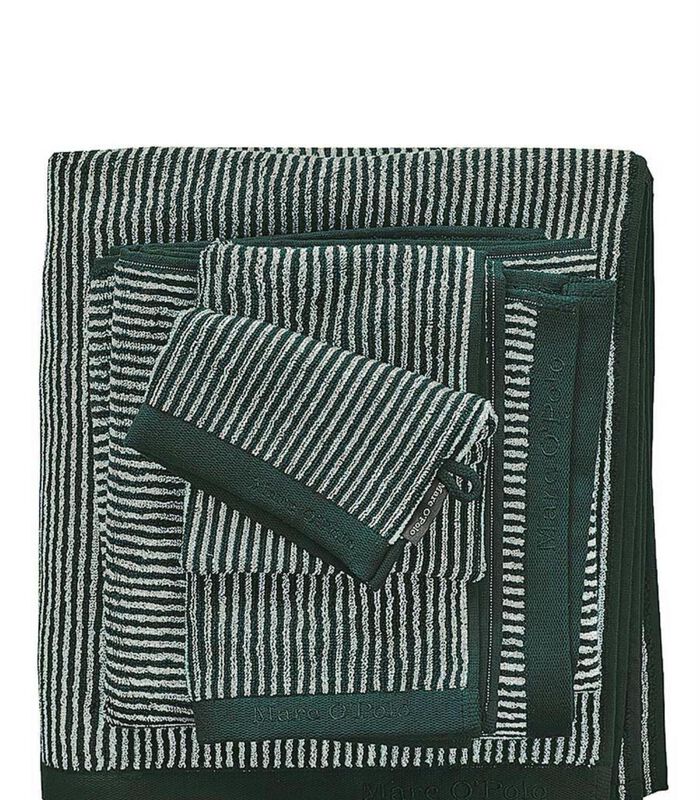 TIMELESS TONE STRIPE - Serviette - Pine Green/Off White image number 1