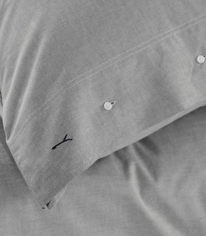Housse de couette Chambray Dark Grey Coton image number 3