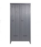 Armoire 2 Portes  - Pin - Anthracite - 190x95x44  - Kluis image number 0