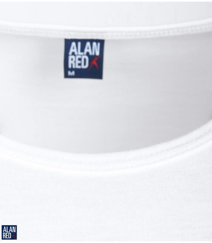 Alan Red Aanbieding Derby O-Hals T-shirts Wit (3Pack) image number 4