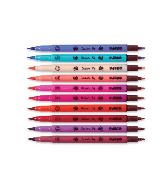 kleuren 10 Felt Tip Brush Pens - Sweet