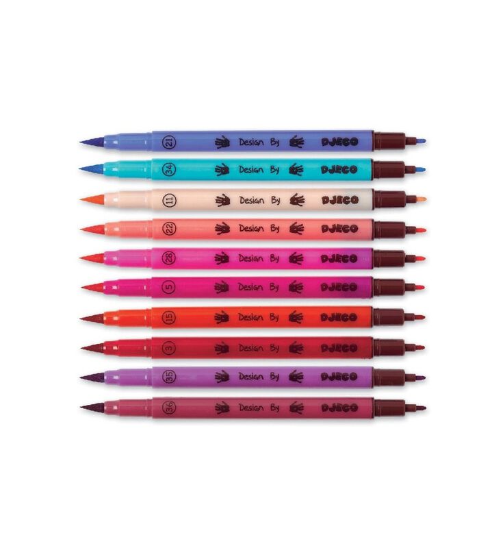 kleuren 10 Felt Tip Brush Pens - Sweet image number 1