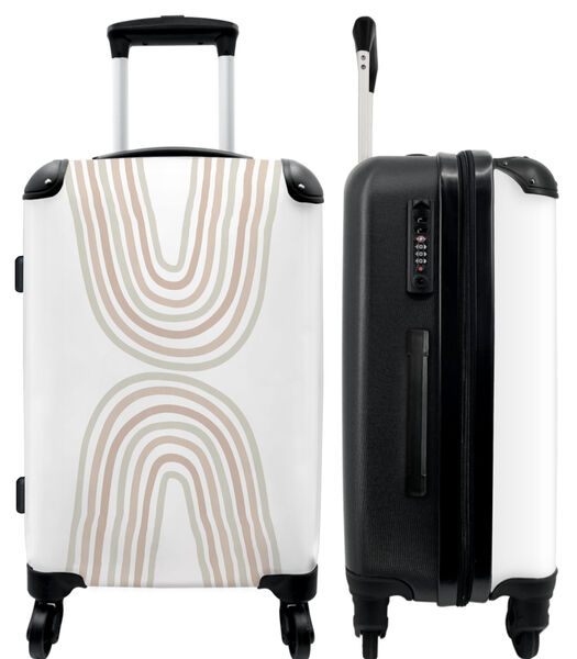 Bagage à main Valise avec 4 roues et serrure TSA (Pastel - Formes - Lignes)