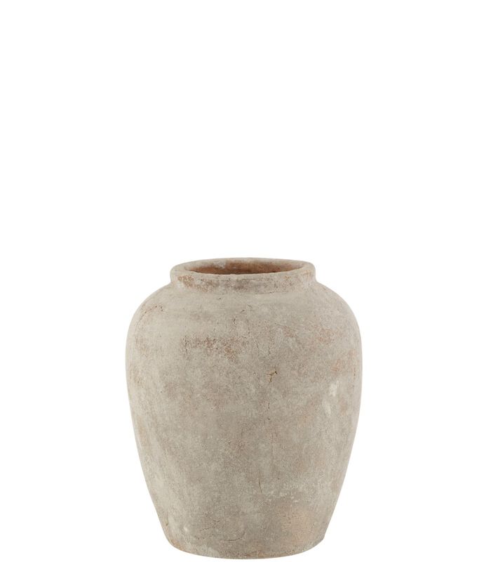 Vase Irregulier Boule Ceramique Blanc image number 0