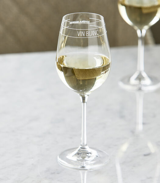RM Vin Blanc Wijnglas witte wijn Transparant - met tekst