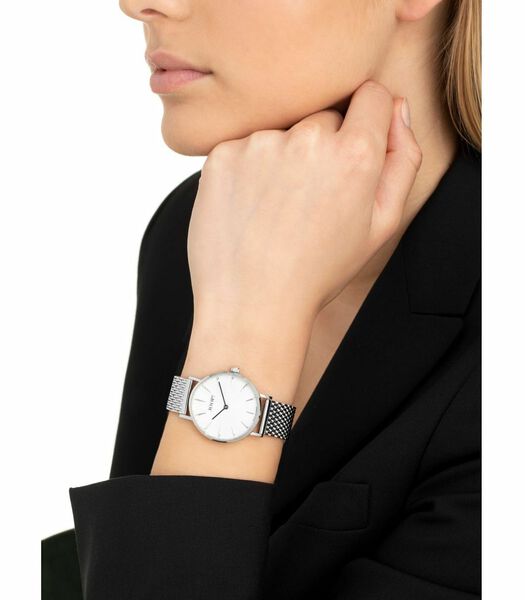 Quartz horloge voor dames, roestvrij staal | zirkonia synth.