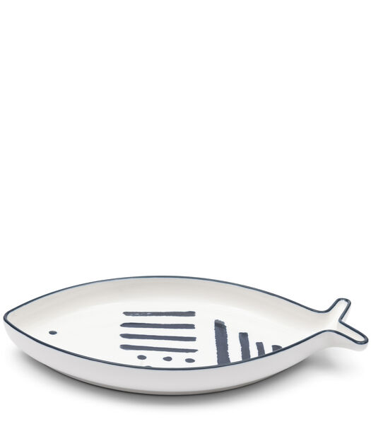 Ferragudo Fish - Plat de service blanc  porcelaine en forme de poisson